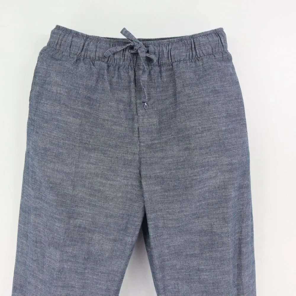 Falls Creek‎ Pajama Pants Mens M Blue Heathered 100% Pockets Pockets Drawstring